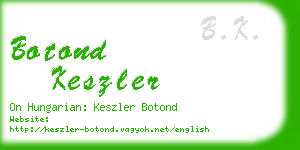 botond keszler business card